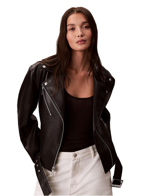 CALVIN KLEIN Faux Leather Biker Jacket CALVIN KLEIN | LV044C532GBAE